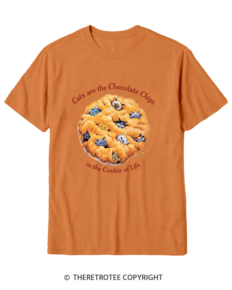 TheRetroTee Cats are the Chocolate Chip 1990s Cotton T-Shirt