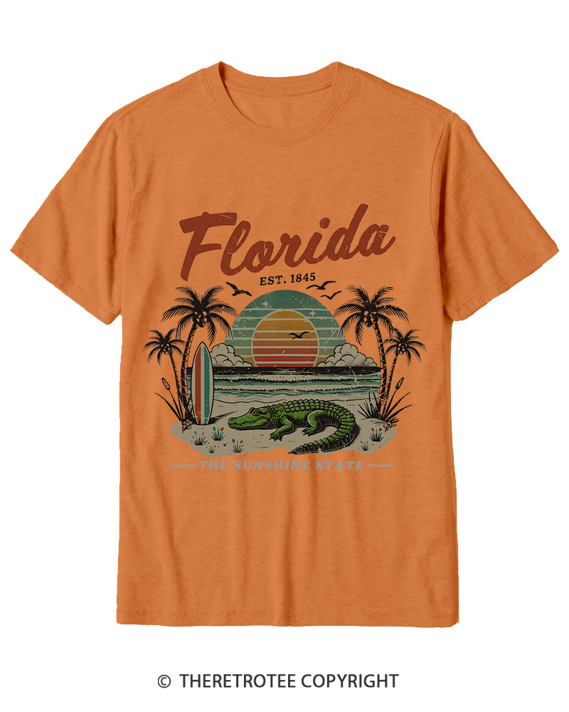 TheRetroTee Florida 1970s Cotton T-Shirt