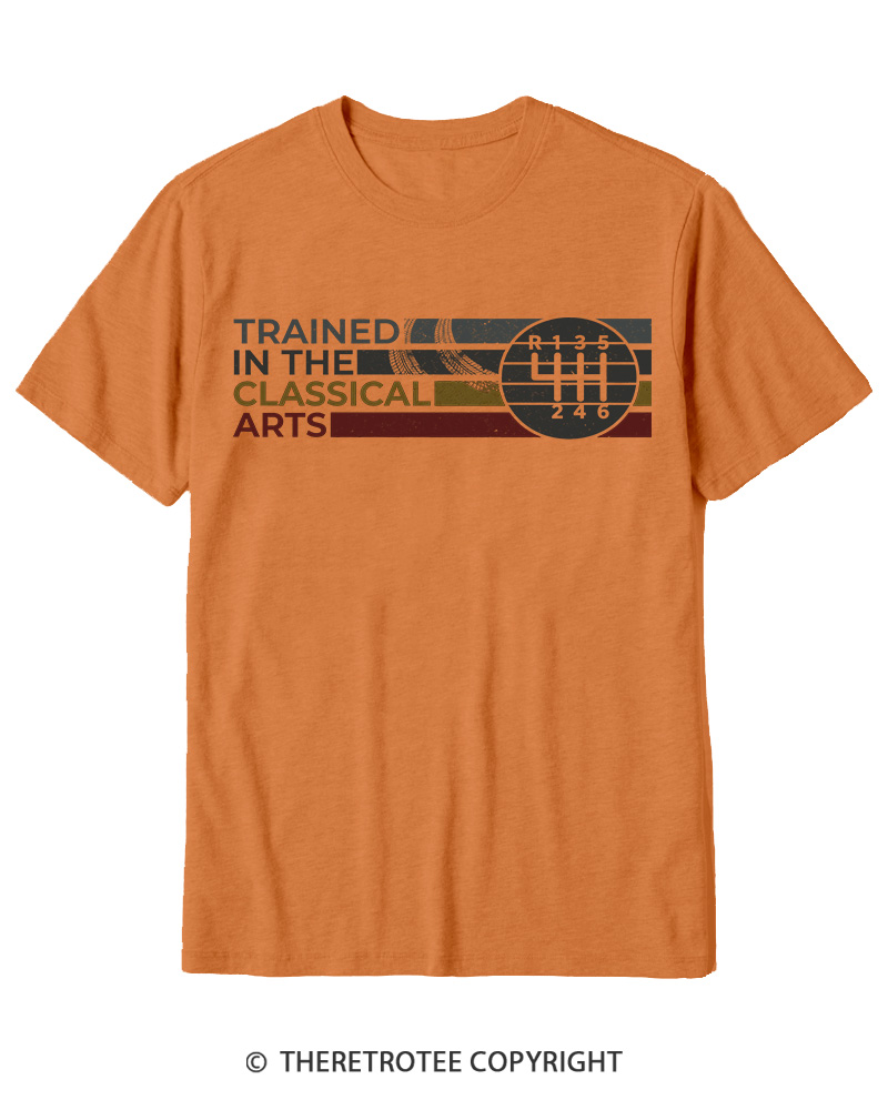 TheRetroTee Trained In The Classical Arts Speed Manual Transmission 1980s Cotton T-Shirt