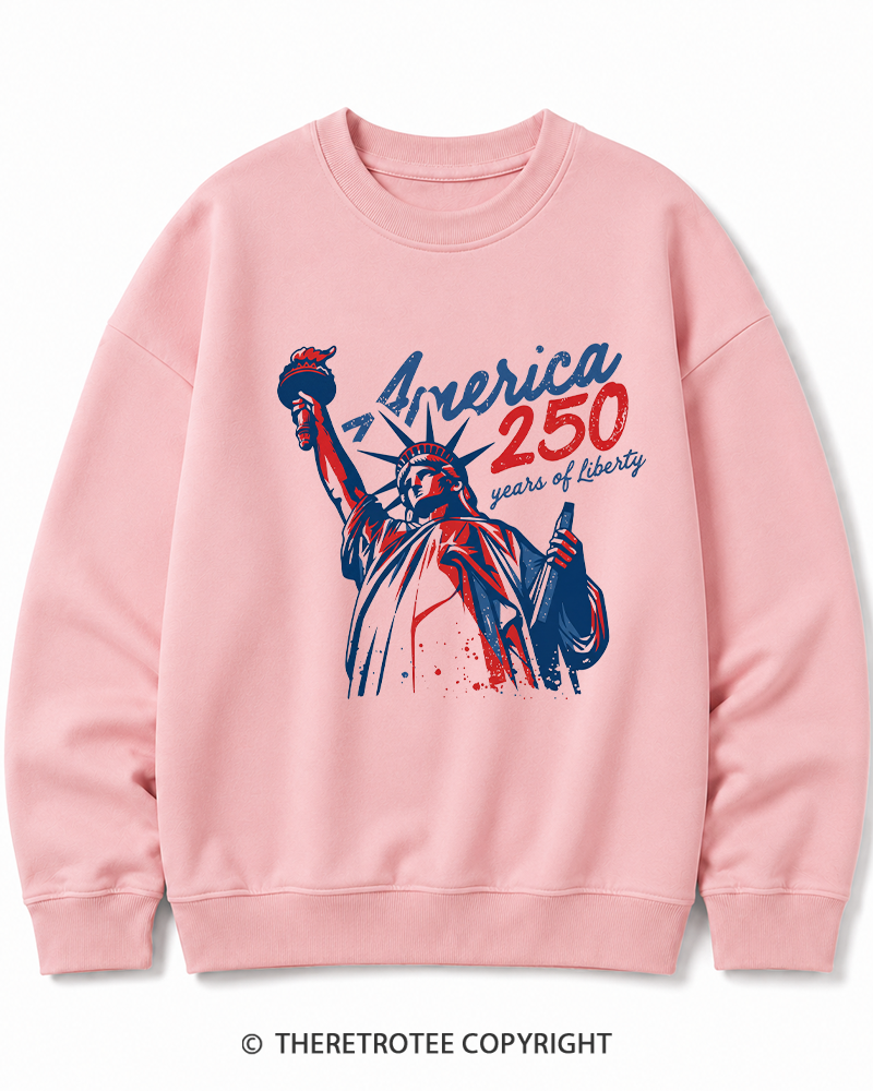 TheRetroTee 250 Years Of Liberty Retro 1776 Cotton Sweatshirt