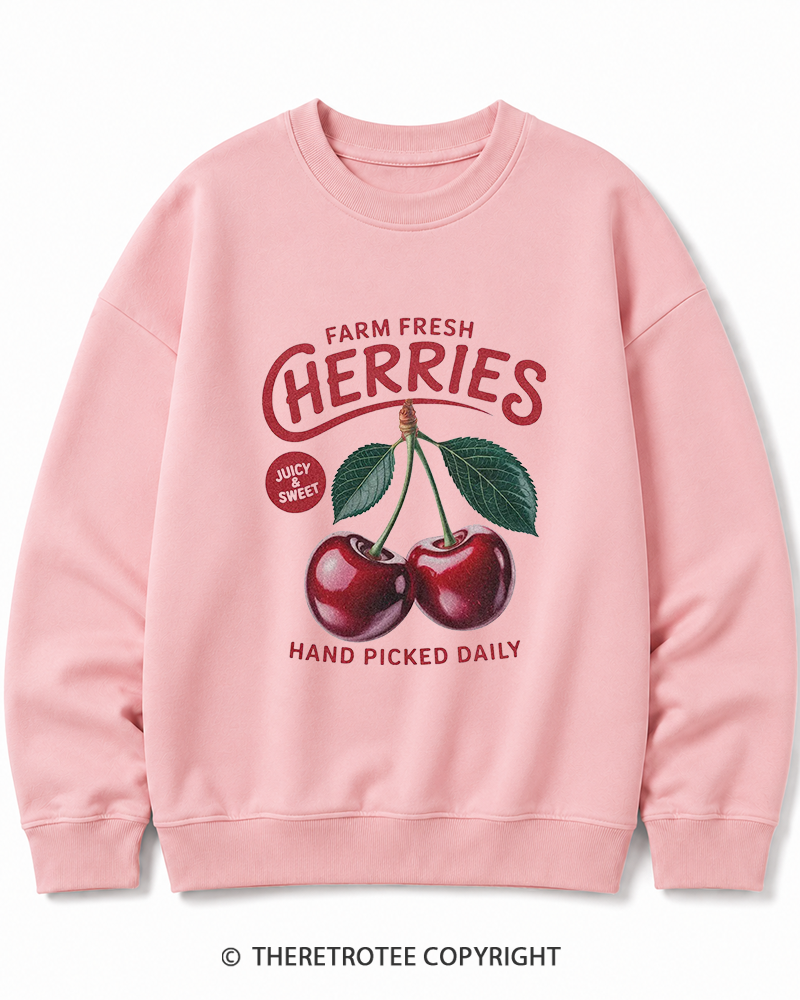TheRetroTee Cherry Cottagecore 1960s Cotton Sweatshirt