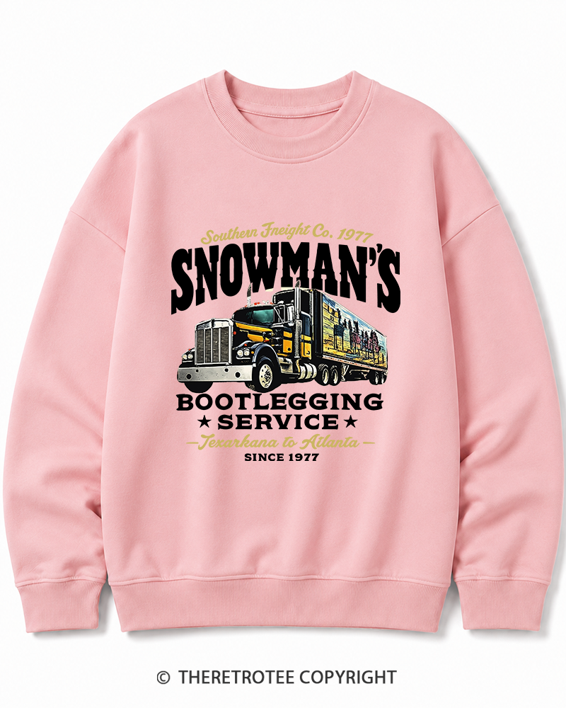 TheRetroTee Snowman's Bootlegging Service 1970s Cotton Sweatshirt