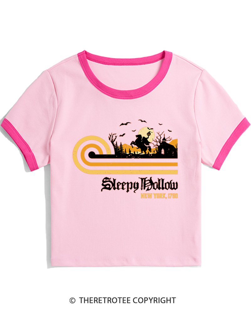 TheRetroTee Sleepy Hollow 1970s Women Ringer T-shirt