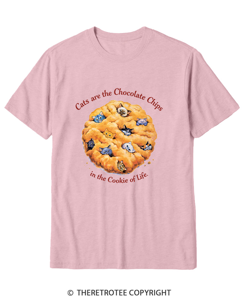 TheRetroTee Cats are the Chocolate Chip 1990s Cotton T-Shirt