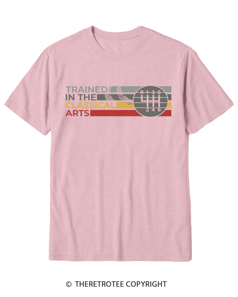 TheRetroTee Trained In The Classical Arts Speed Manual Transmission 1980s Cotton T-Shirt