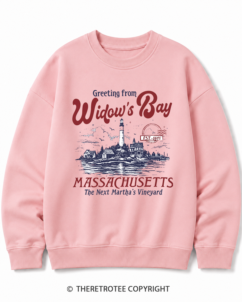 TheRetroTee Getting On Widow’s Bay 1980s Halloween Cotton Sweatshirt