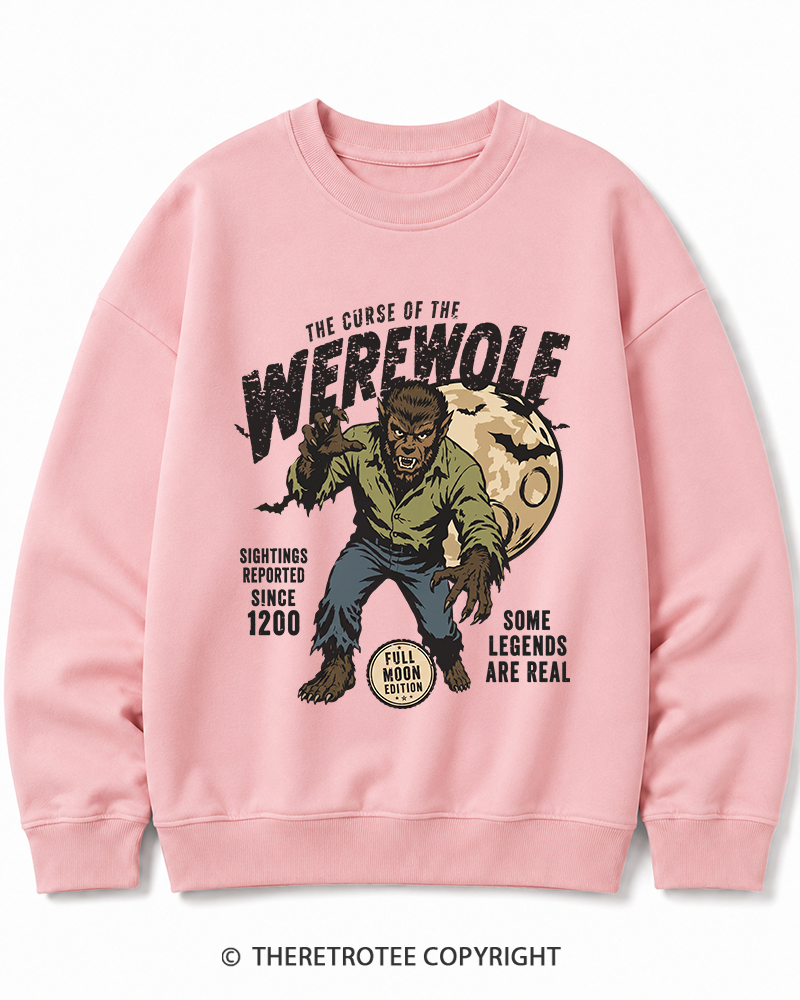 TheRetroTee Werewolf Cult Classic Halloween Horror Movie 1990s Halloween Cotton Sweatshirt