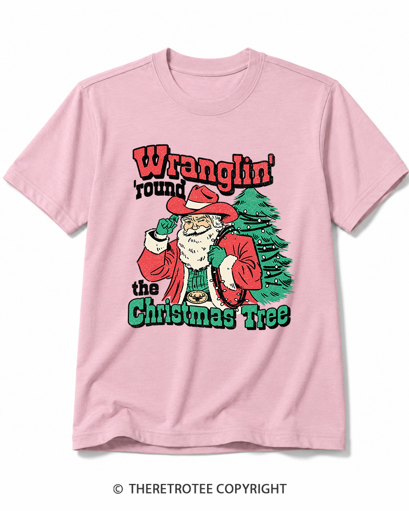 TheRetroTee Santa Wranglin Around 1970s Cotton T-Shirt
