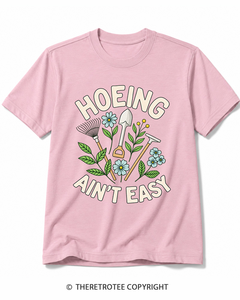 TheRetroTee Hoeing Ain’t Easy 1970s Cotton T-Shirt