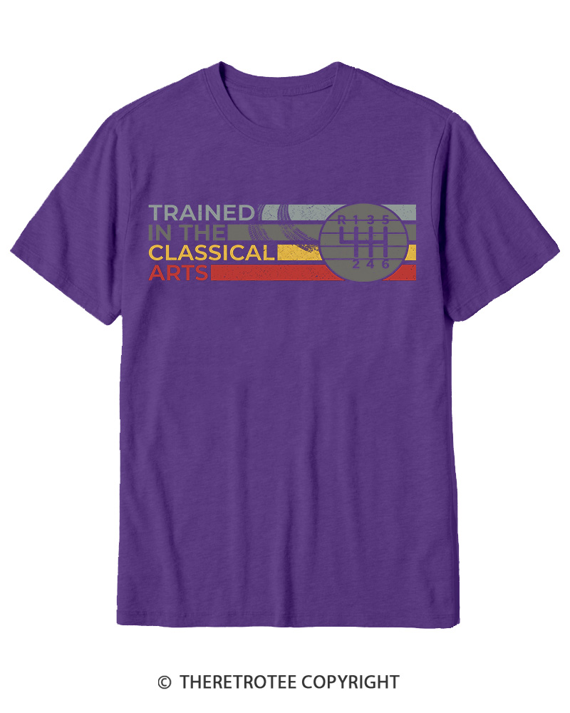 TheRetroTee Trained In The Classical Arts Speed Manual Transmission 1980s Cotton T-Shirt