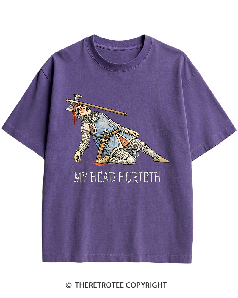 TheRetroTee My Head Hurteth Heavy Cotton T-Shirt