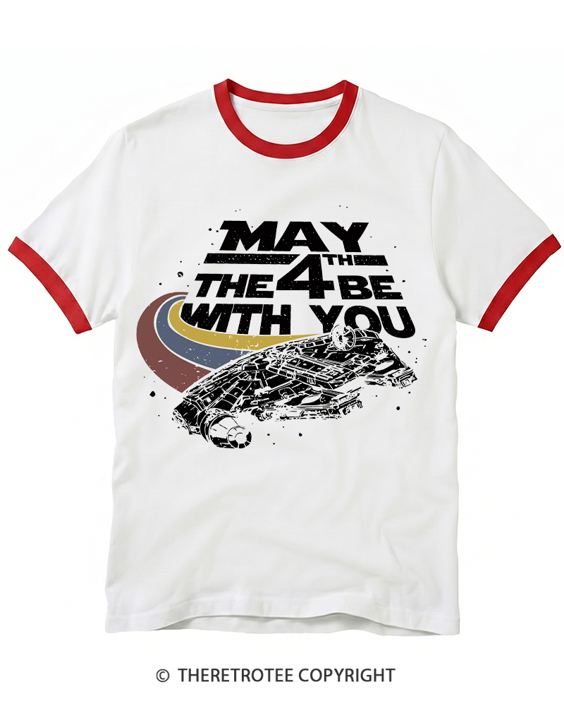 TheRetroTee Science Fiction Graphic 1980s Ringer T-Shirt