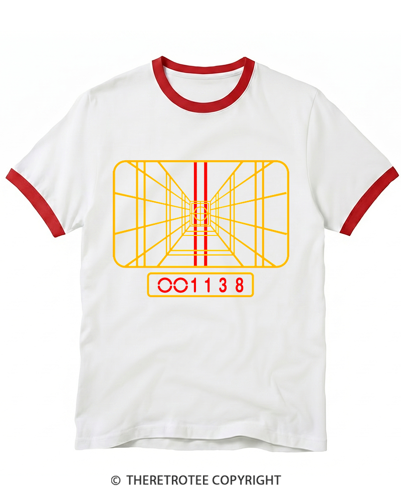 TheRetroTee Stay On Target 1980s Ringer T-shirt