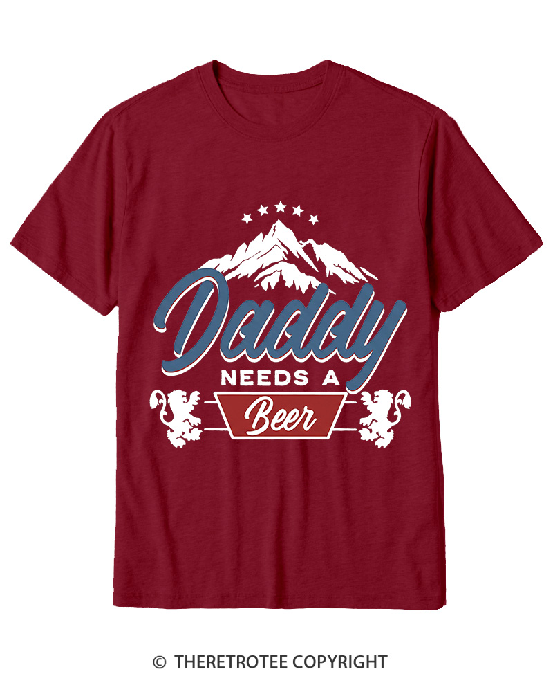 TheRetroTee Dad Needs A Beer 1970s Cotton T-Shirt