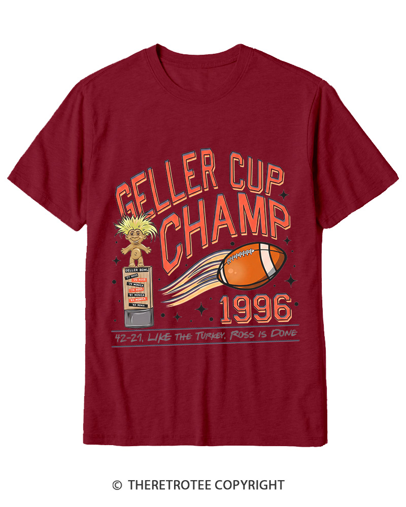 TheRetroTee Geller Bowl 1990s Cotton T-Shirt