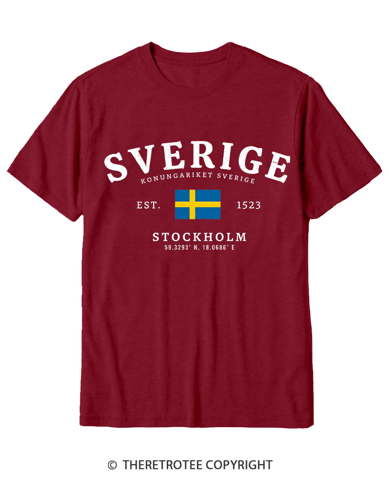 TheRetroTee Kingdom of Sweden Cotton T-Shirt