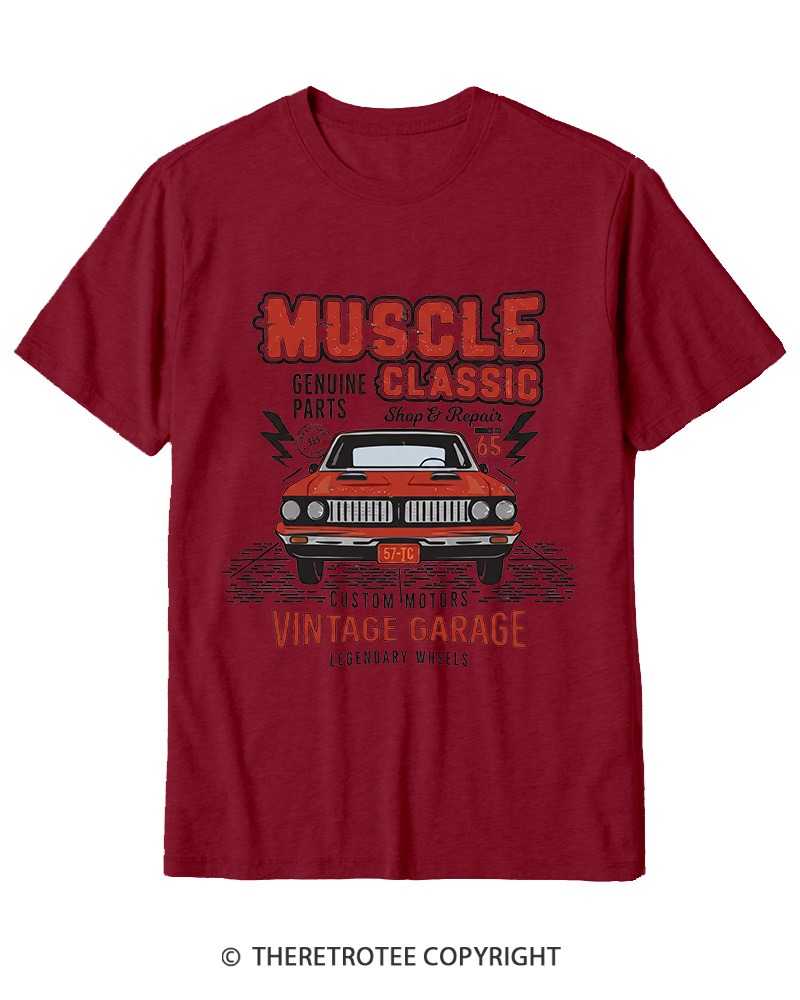 TheRetroTee Muscle Classic 1970s Cotton T-Shirt