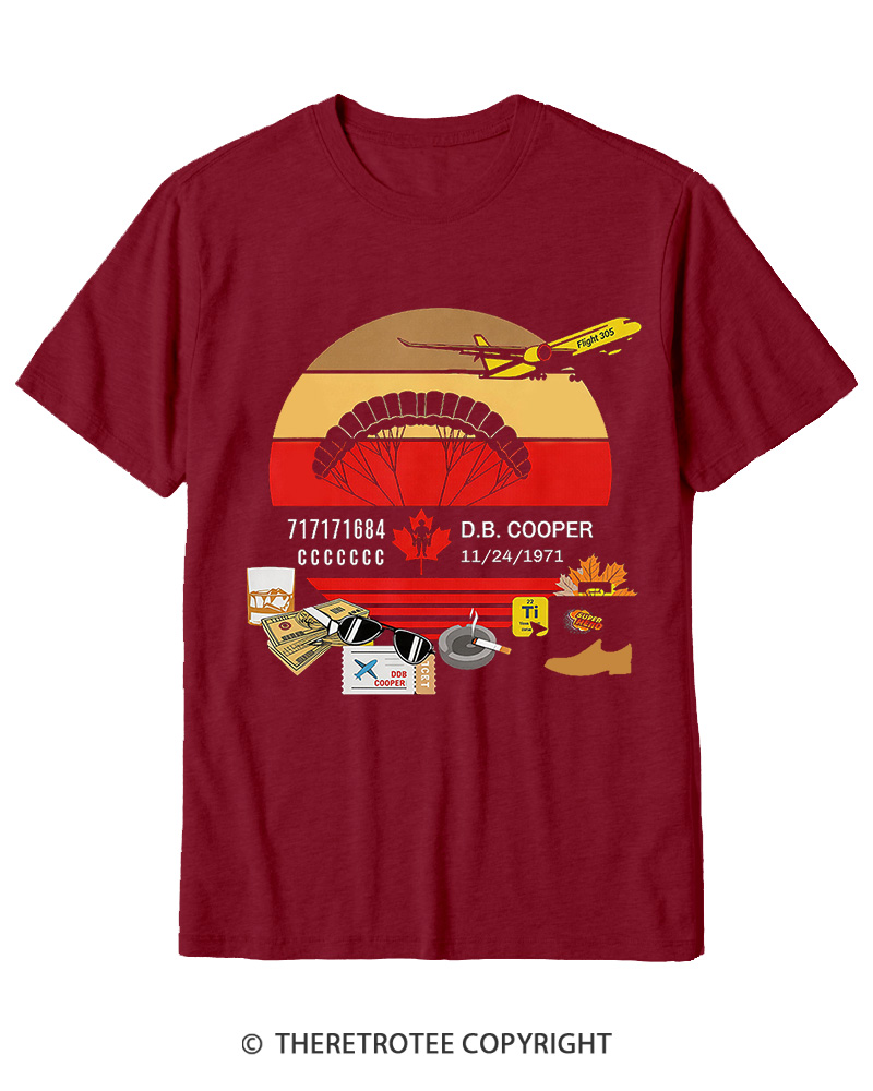TheRetroTee D.B. Cooper 1970s Cotton T-Shirt