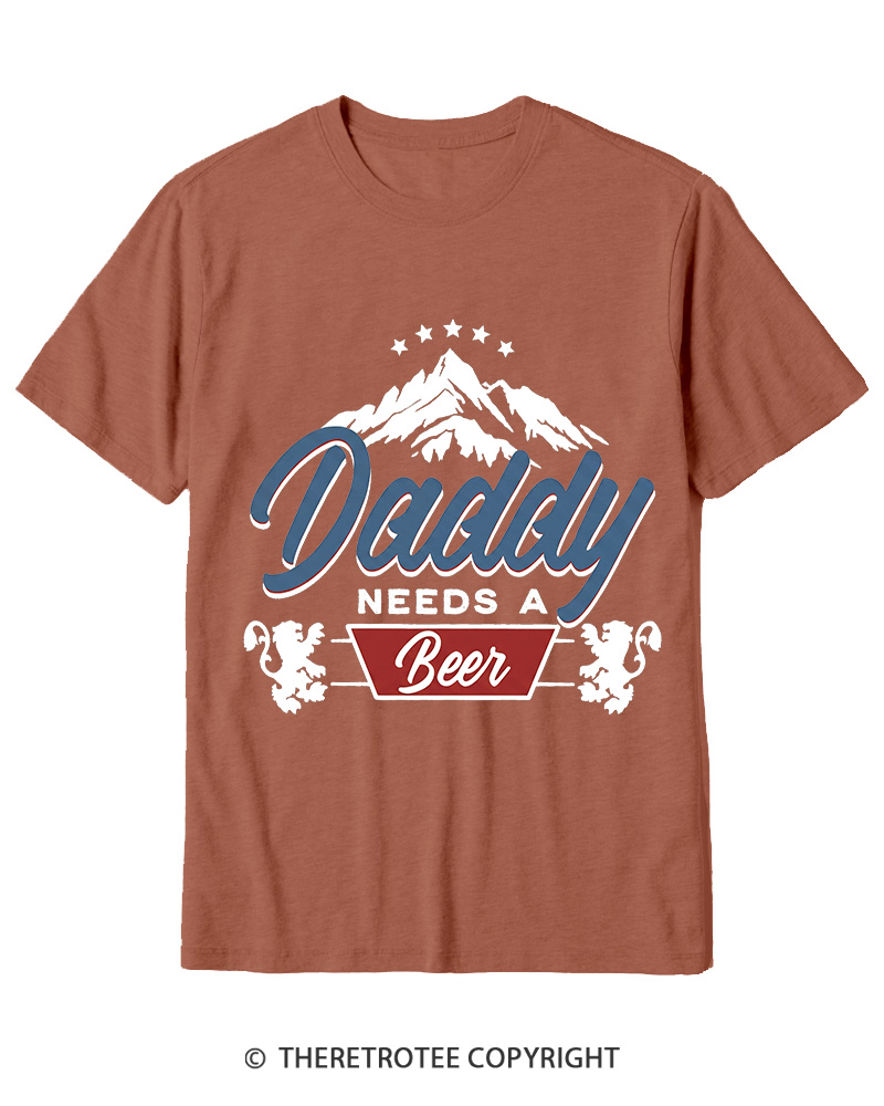 TheRetroTee Dad Needs A Beer 1970s Cotton T-Shirt