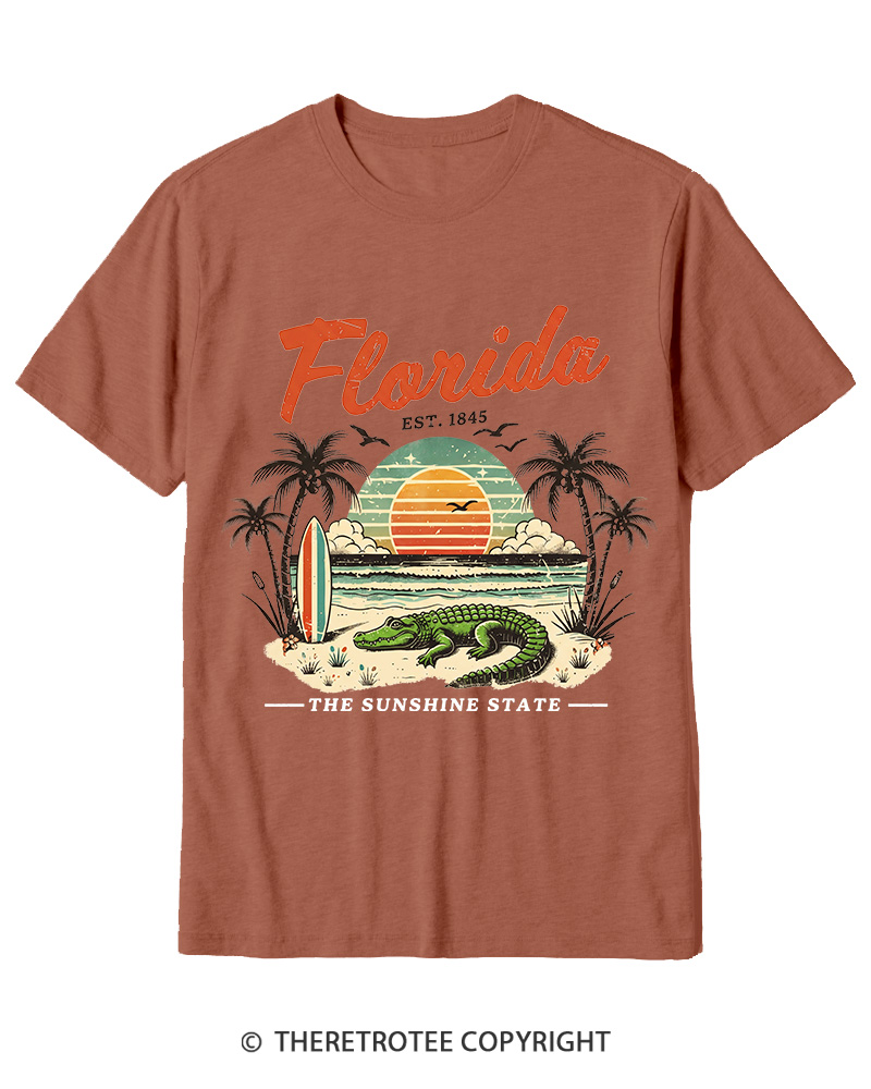TheRetroTee Florida 1970s Cotton T-Shirt