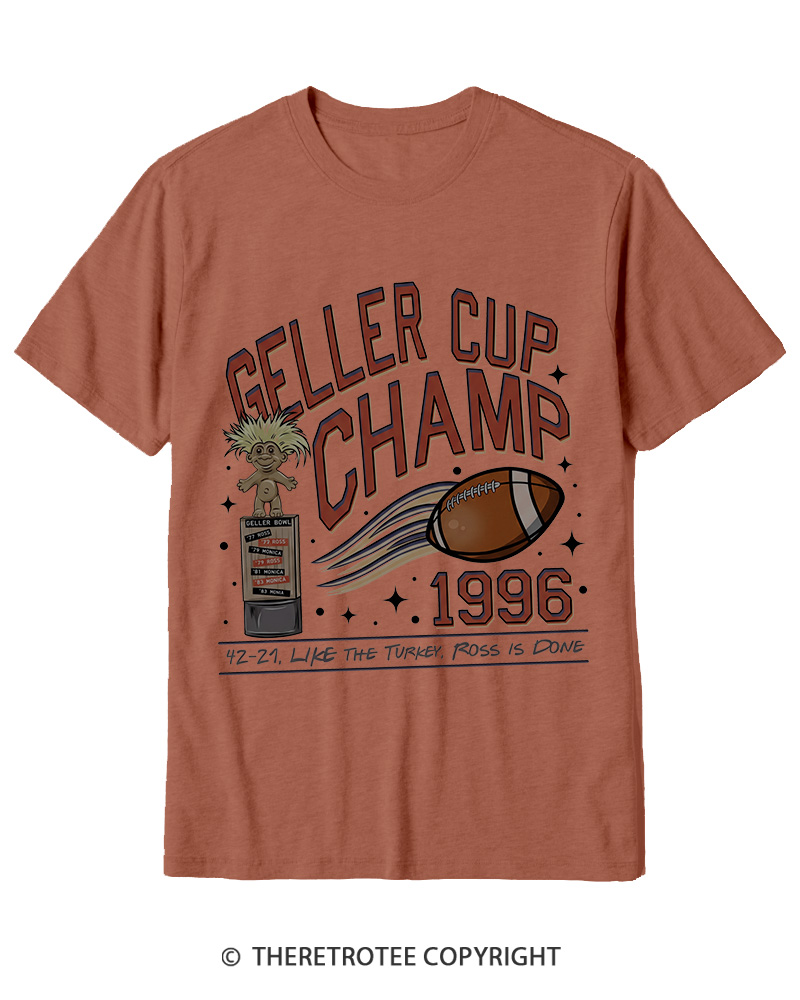 TheRetroTee Geller Bowl 1990s Cotton T-Shirt