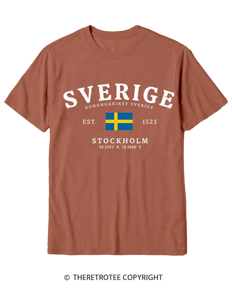 TheRetroTee Kingdom of Sweden Cotton T-Shirt