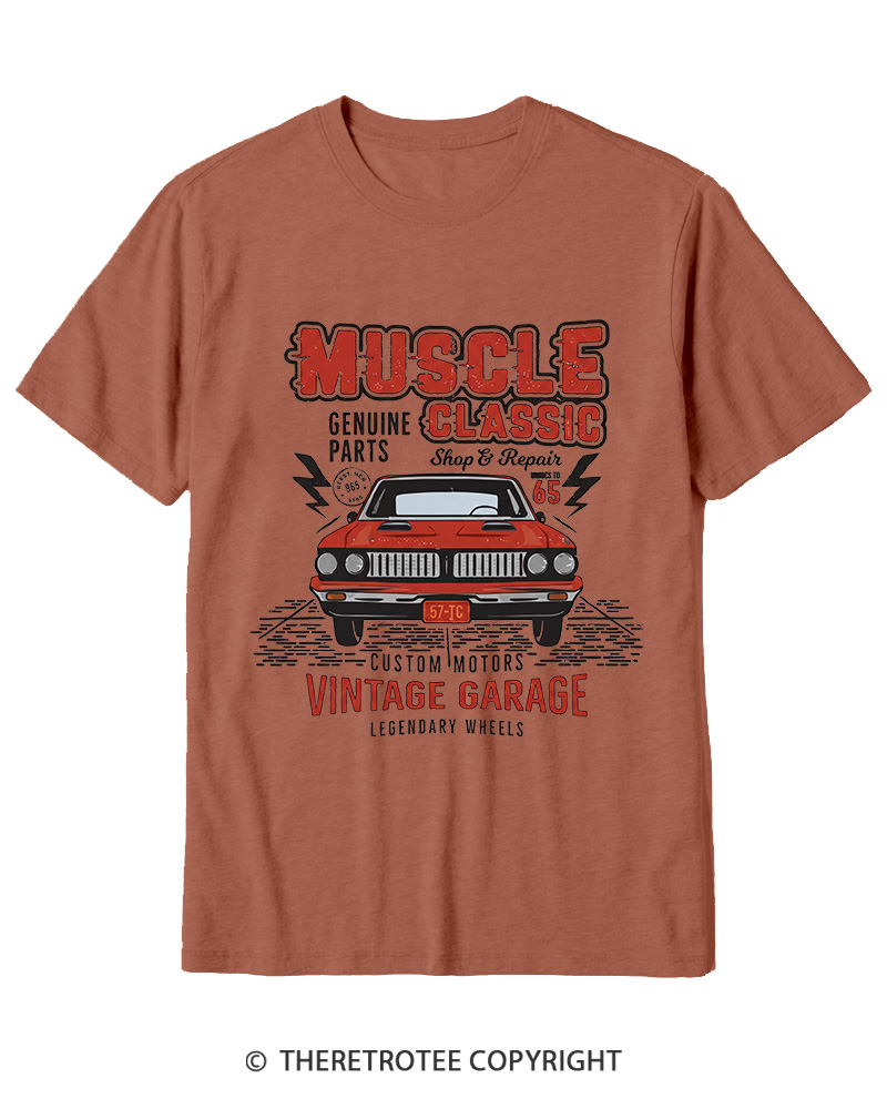 TheRetroTee Muscle Classic 1970s Cotton T-Shirt