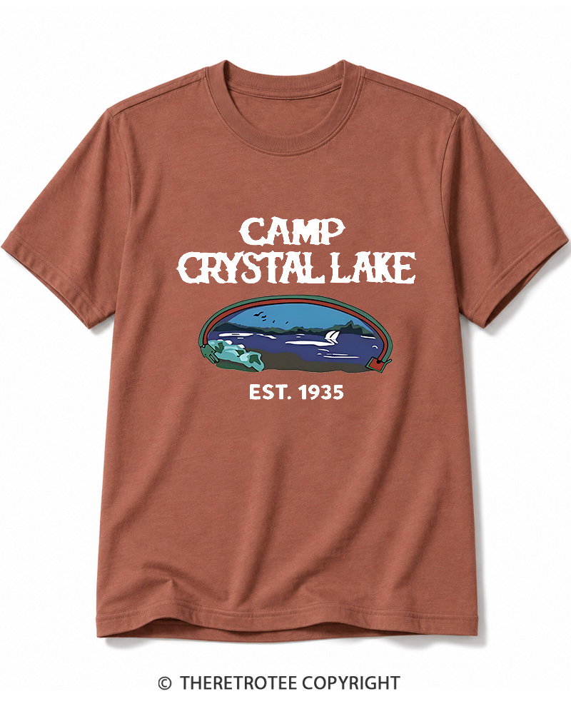 TheRetroTee Camp Crystal Lake Voorhees Horror Cotton T-Shirt