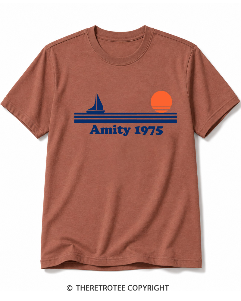 TheRetroTee Classic Stripes 1975 1970s Cotton T-Shirt