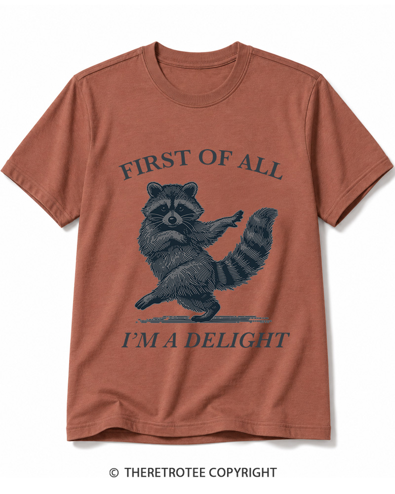 TheRetroTee First Of All, I'm A Delight 1980s Cotton T-Shirt