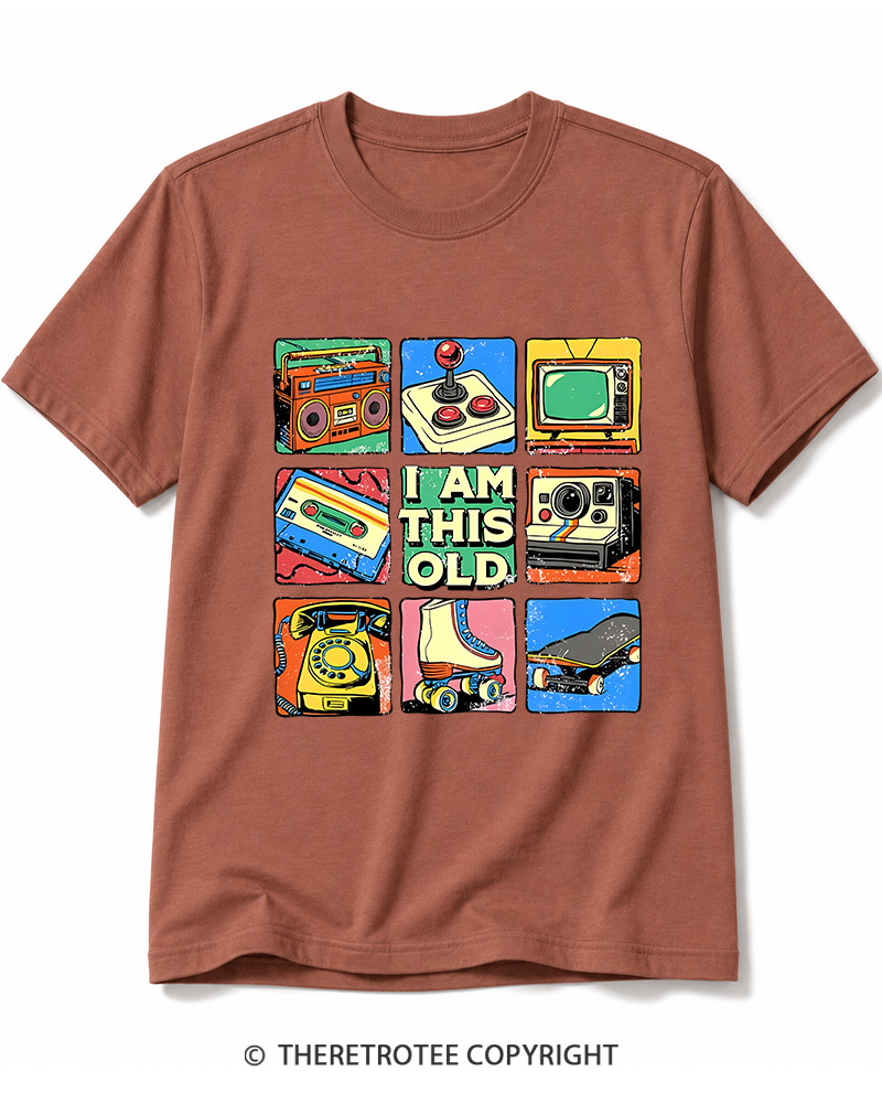 TheRetroTee I Am This Old Vintage Nostalgia Cassette Tape 1980s Cotton T-Shirt