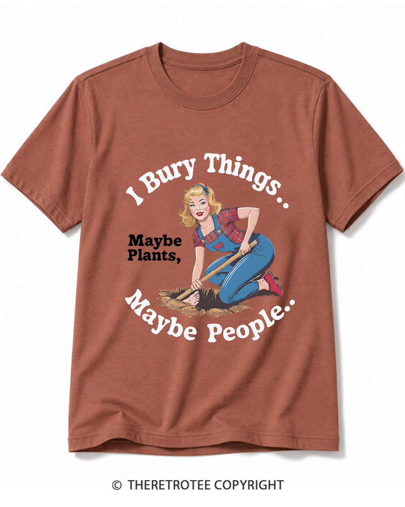 TheRetroTee I Bury Things 1970s Cotton T-Shirt