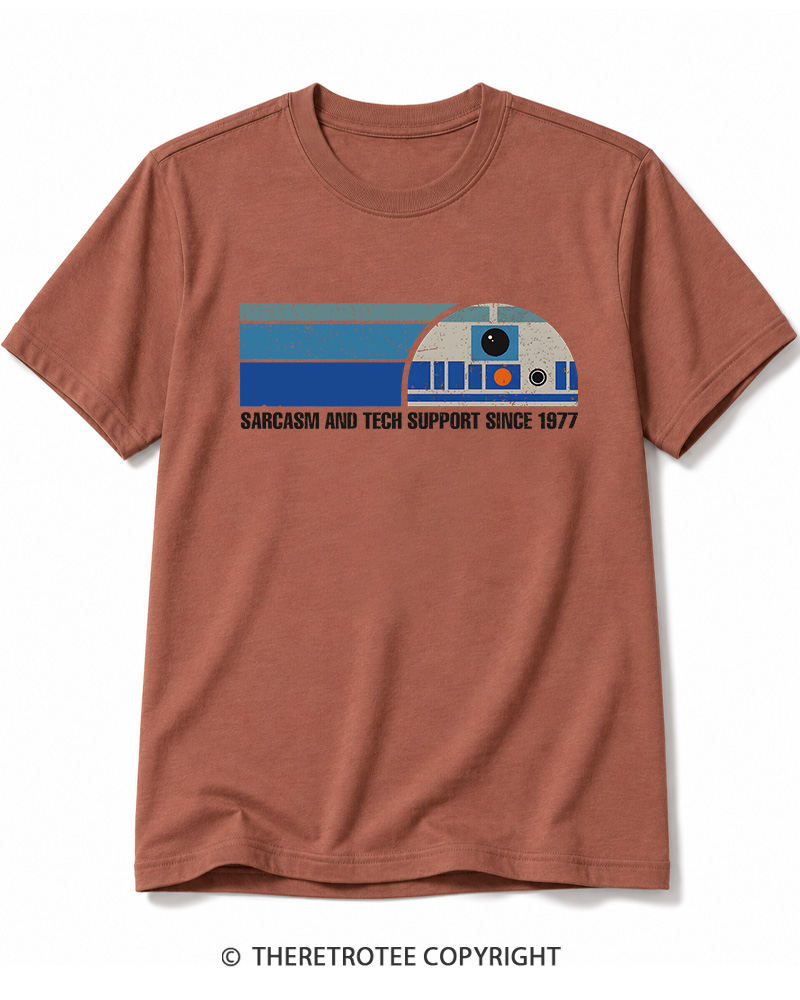 TheRetroTee Sarcasm And Tech Support 1970s Cotton T-Shirt