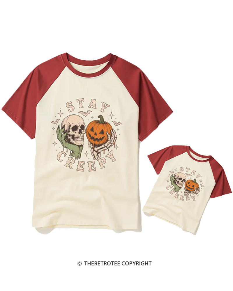 TheRetroTee Staying Alive 1990s Halloween Raglan Baseball Family T-Shirt