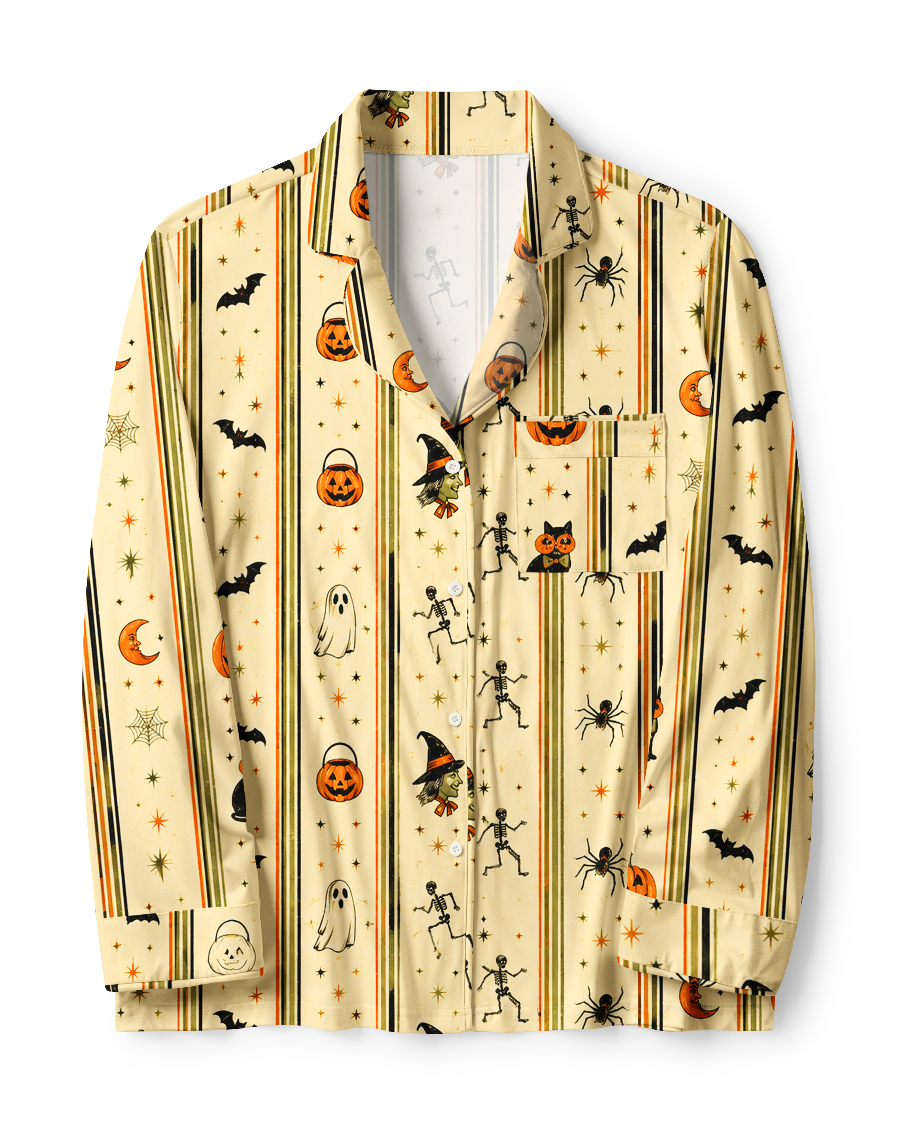 TheRetroTee Witchy Skeleton Vintage Pajama Set