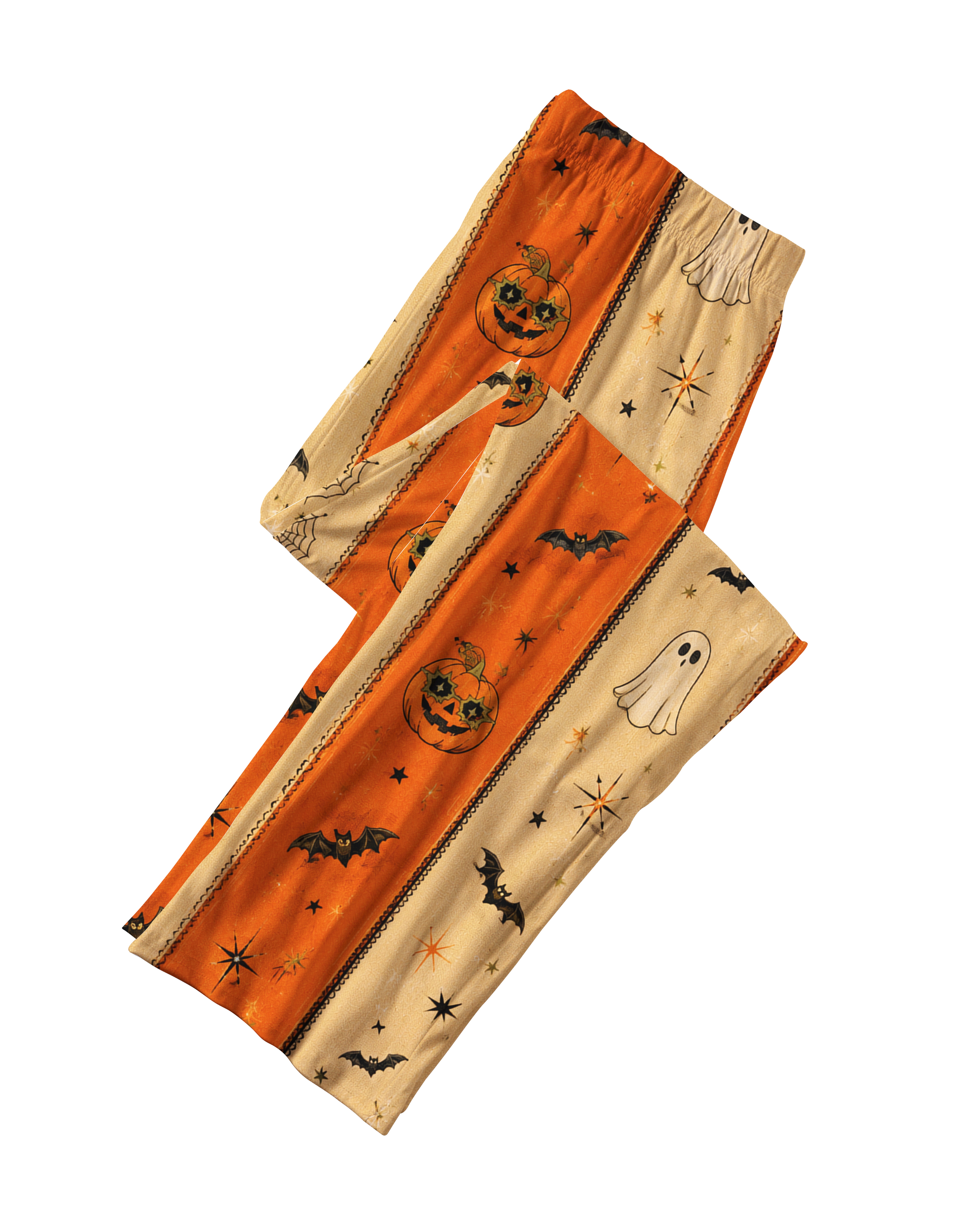 TheRetroTee Orange Jack olantern Vintage Pajama Set