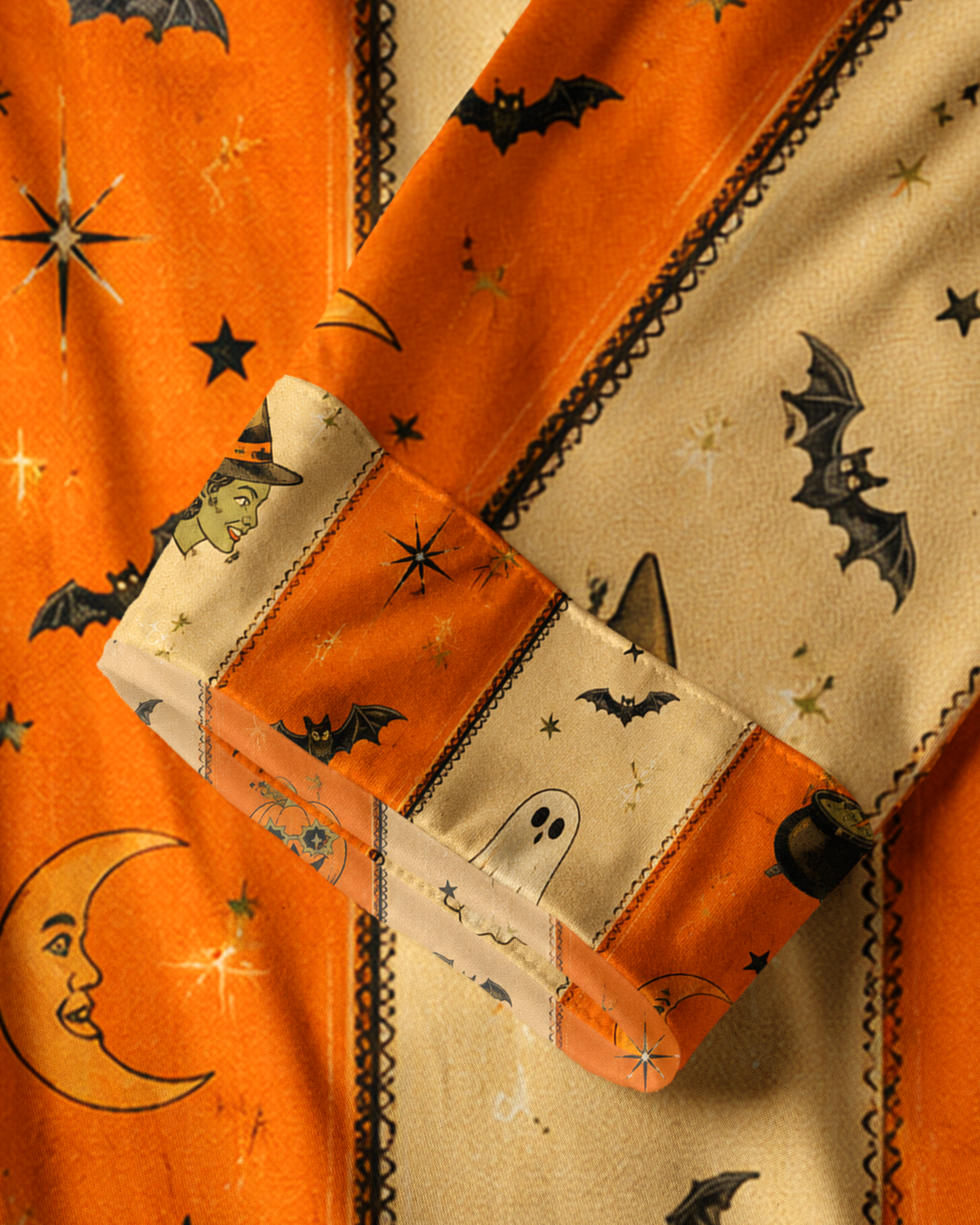 TheRetroTee Orange Jack olantern Vintage Pajama Set