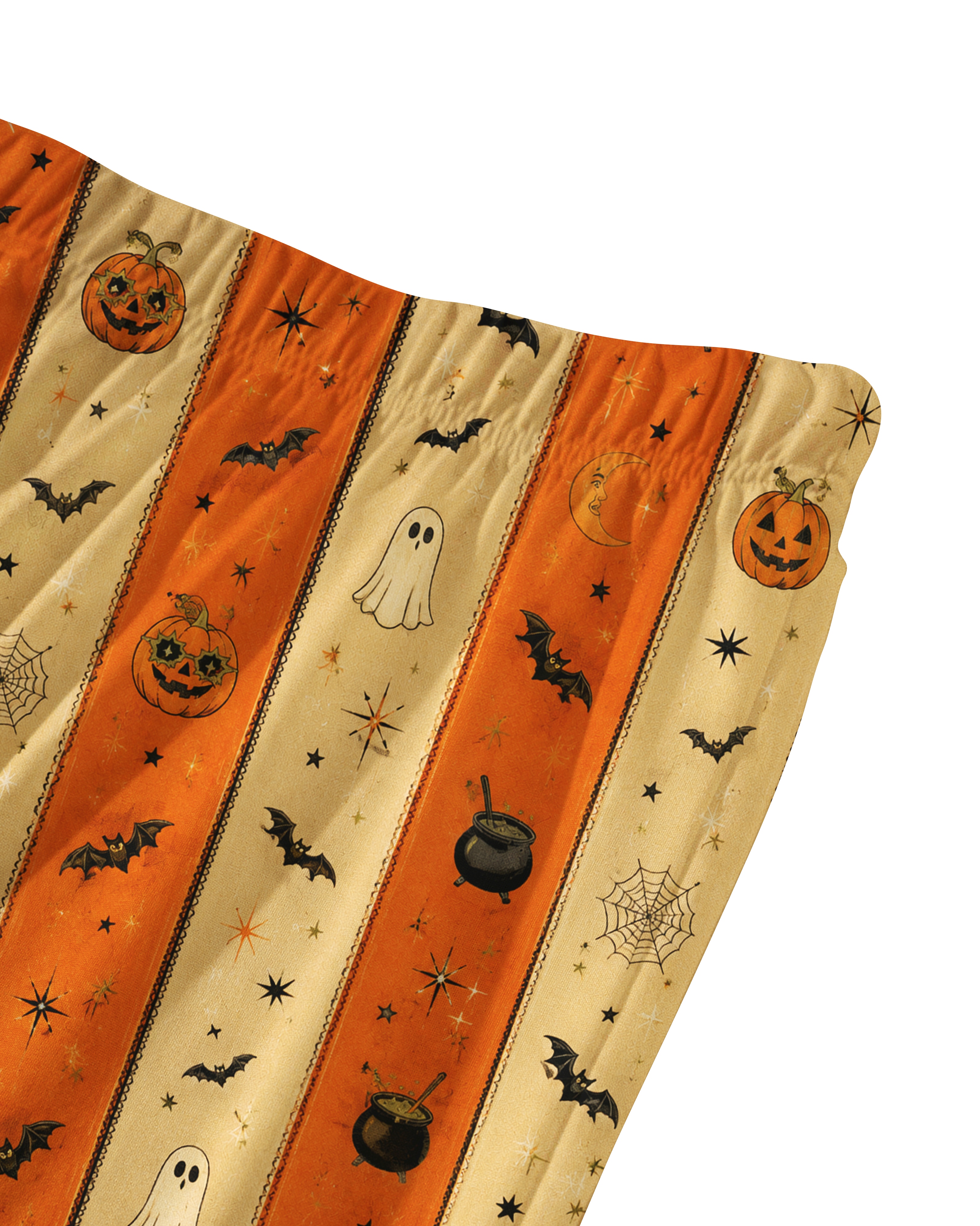 TheRetroTee Orange Jack olantern Vintage Pajama Set