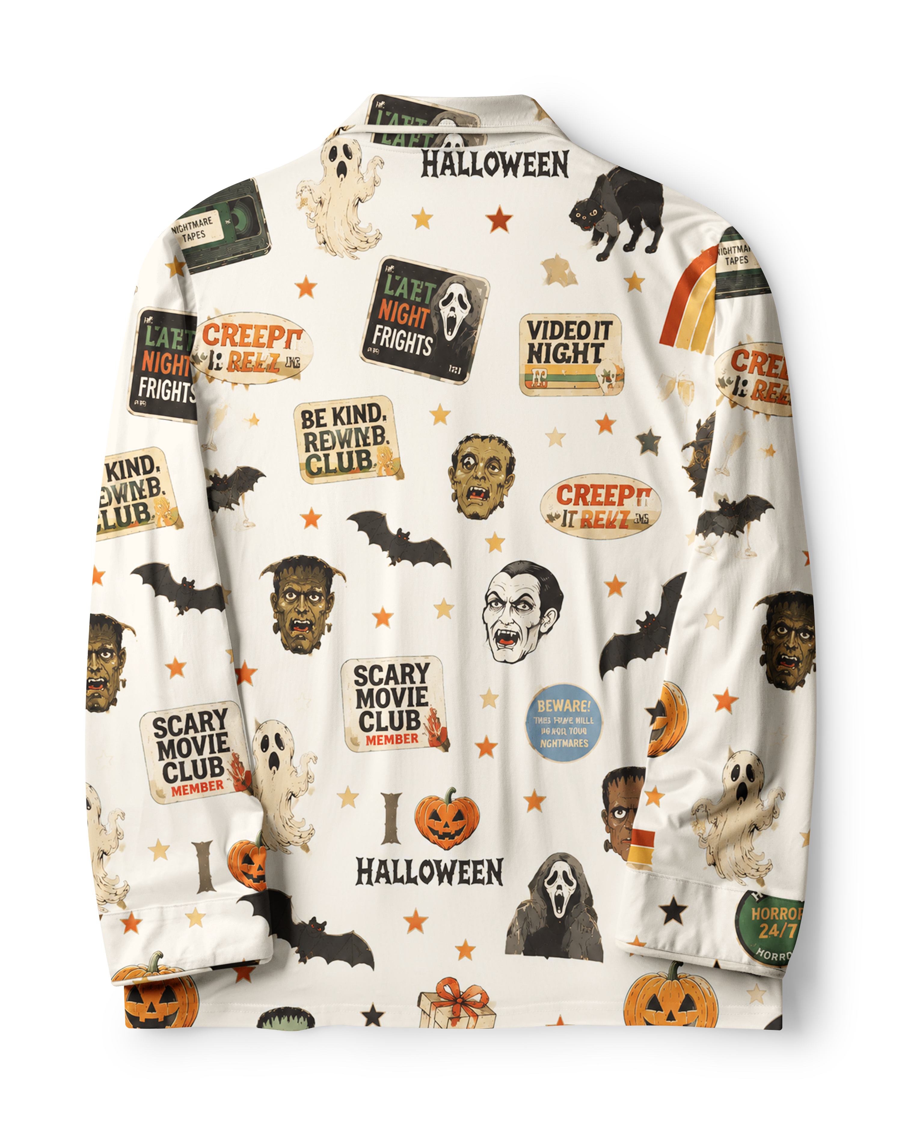 TheRetroTee Horror Movie Club Vintage Pajama Set