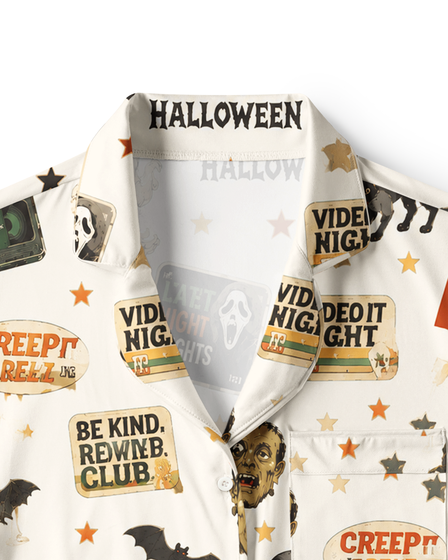 TheRetroTee Horror Movie Club Vintage Pajama Set