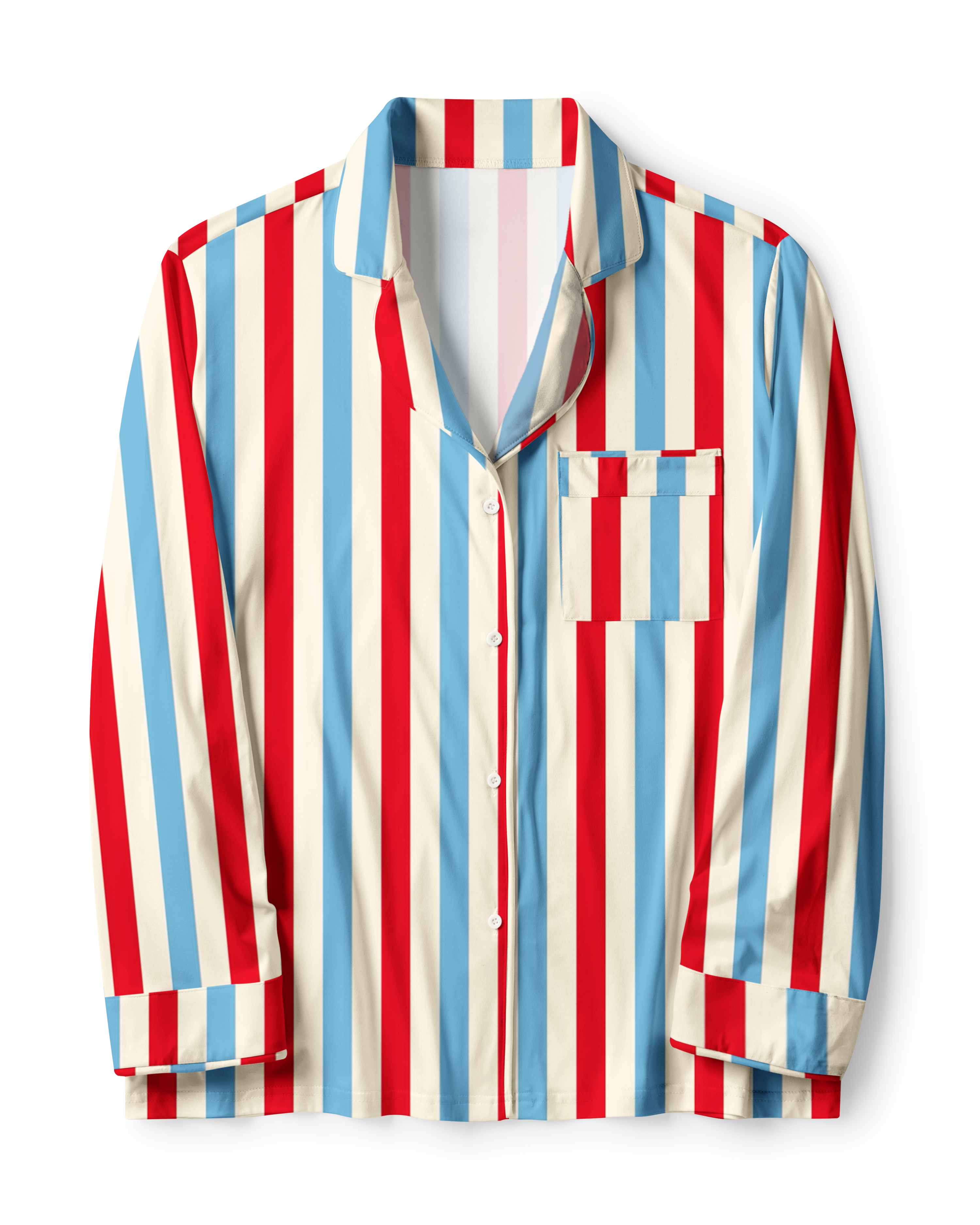 TheRetroTee Red Blue Stripe Vintage Pajama Set