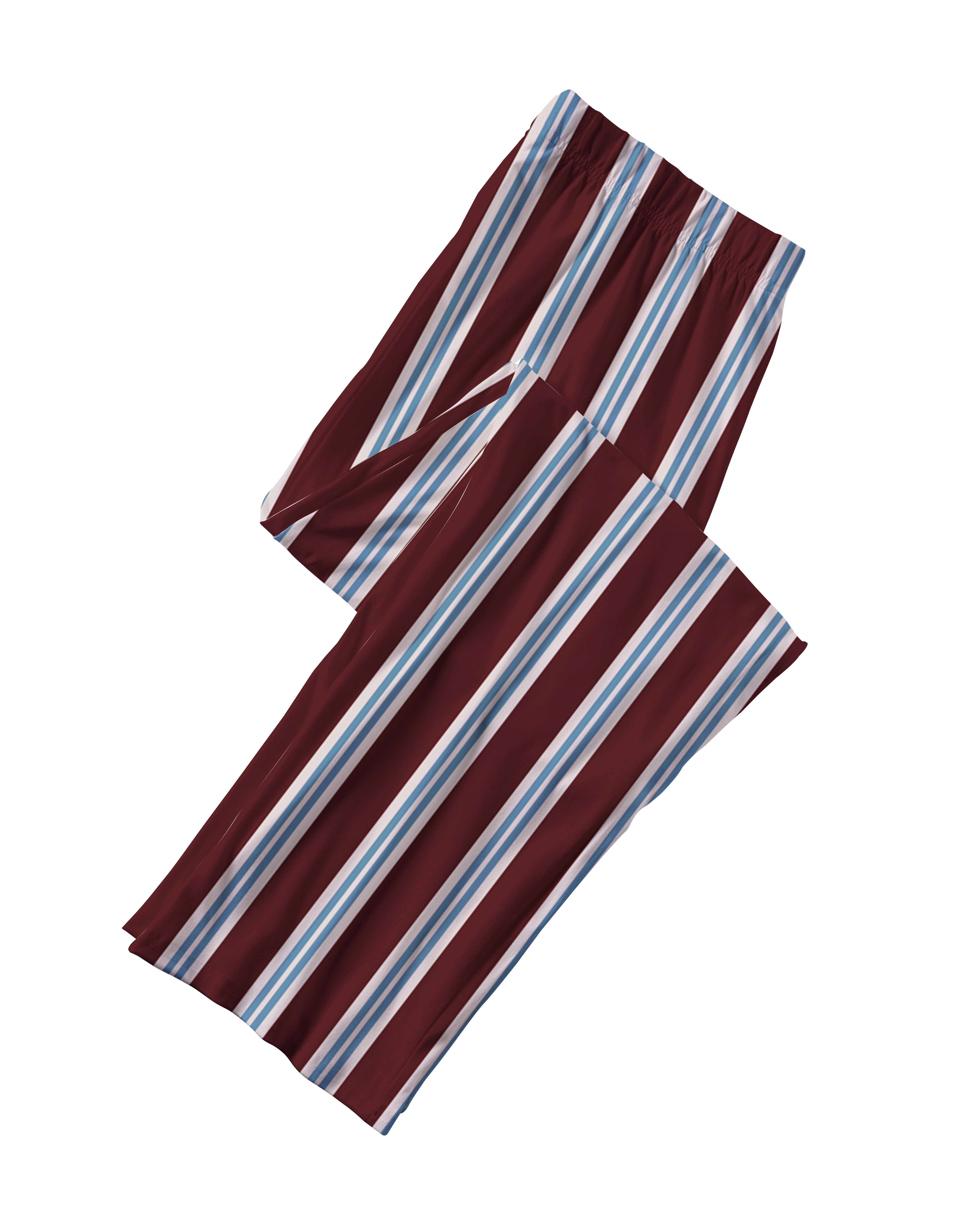 TheRetroTee Burgundy Blue Stripe Vintage Pajama Set