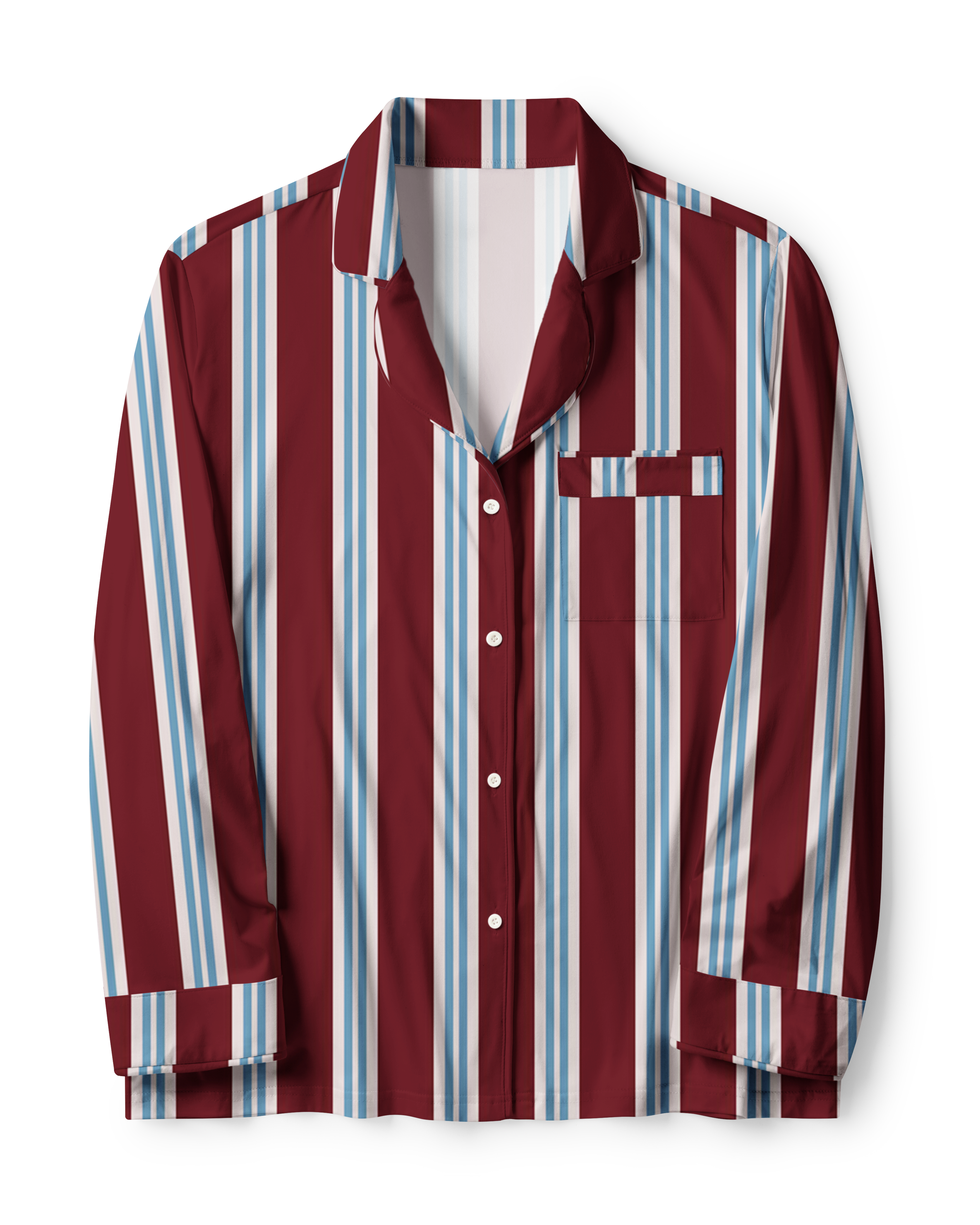 TheRetroTee Burgundy Blue Stripe Vintage Pajama Set