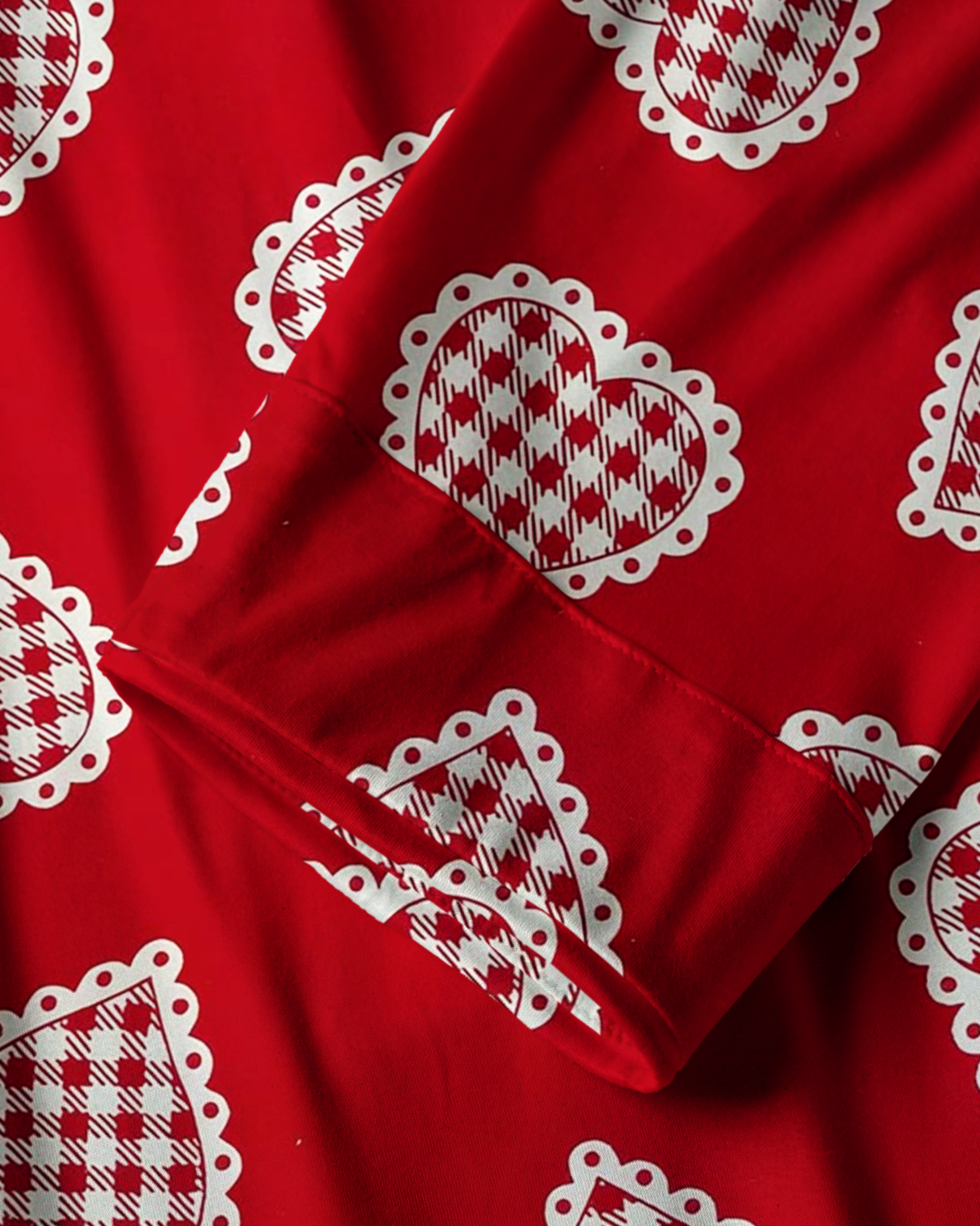 TheRetroTee Retro Valentine Heart Vintage Pajama Set