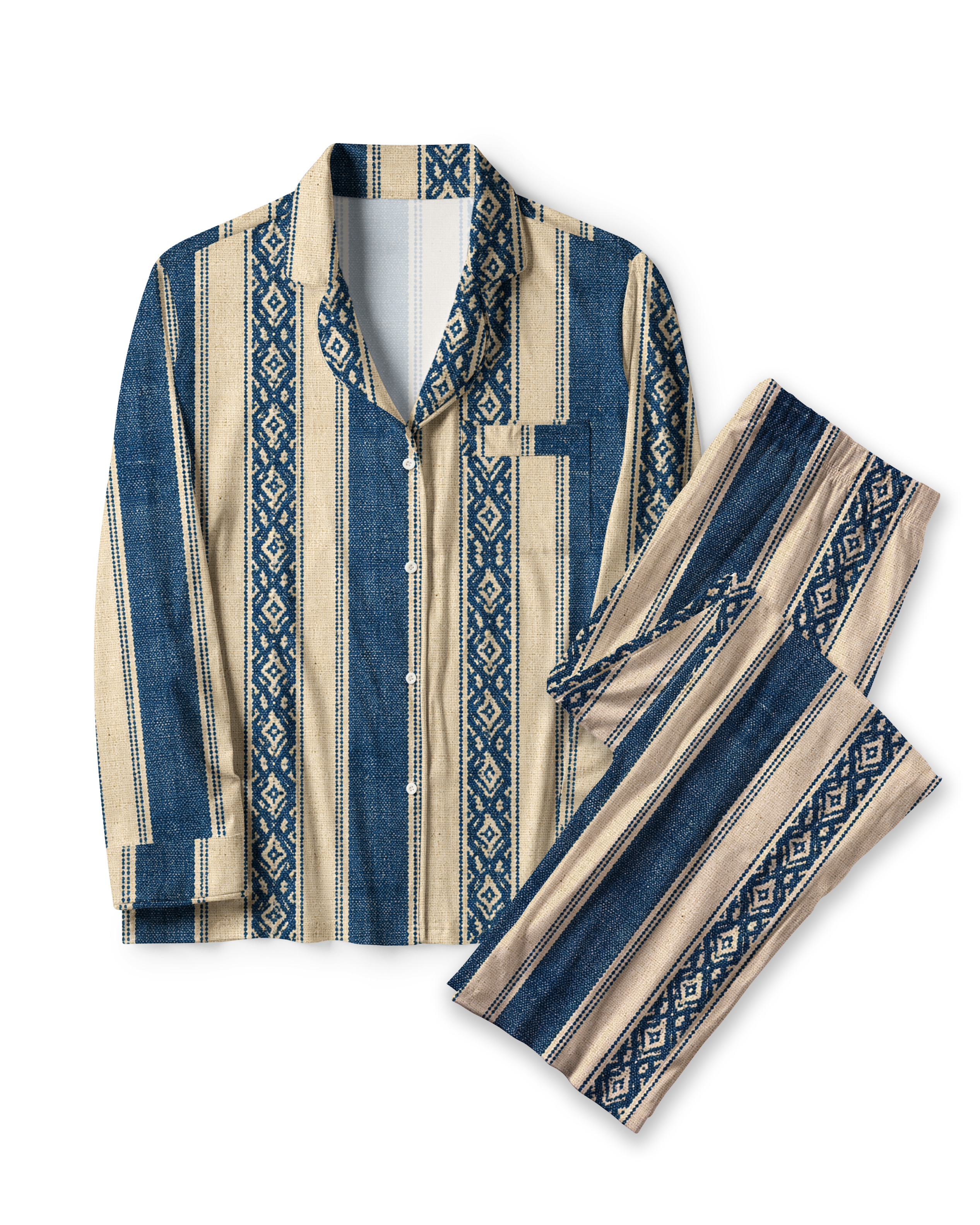 TheRetroTee Red Brush Candy Stripe Vintage Pajama Set