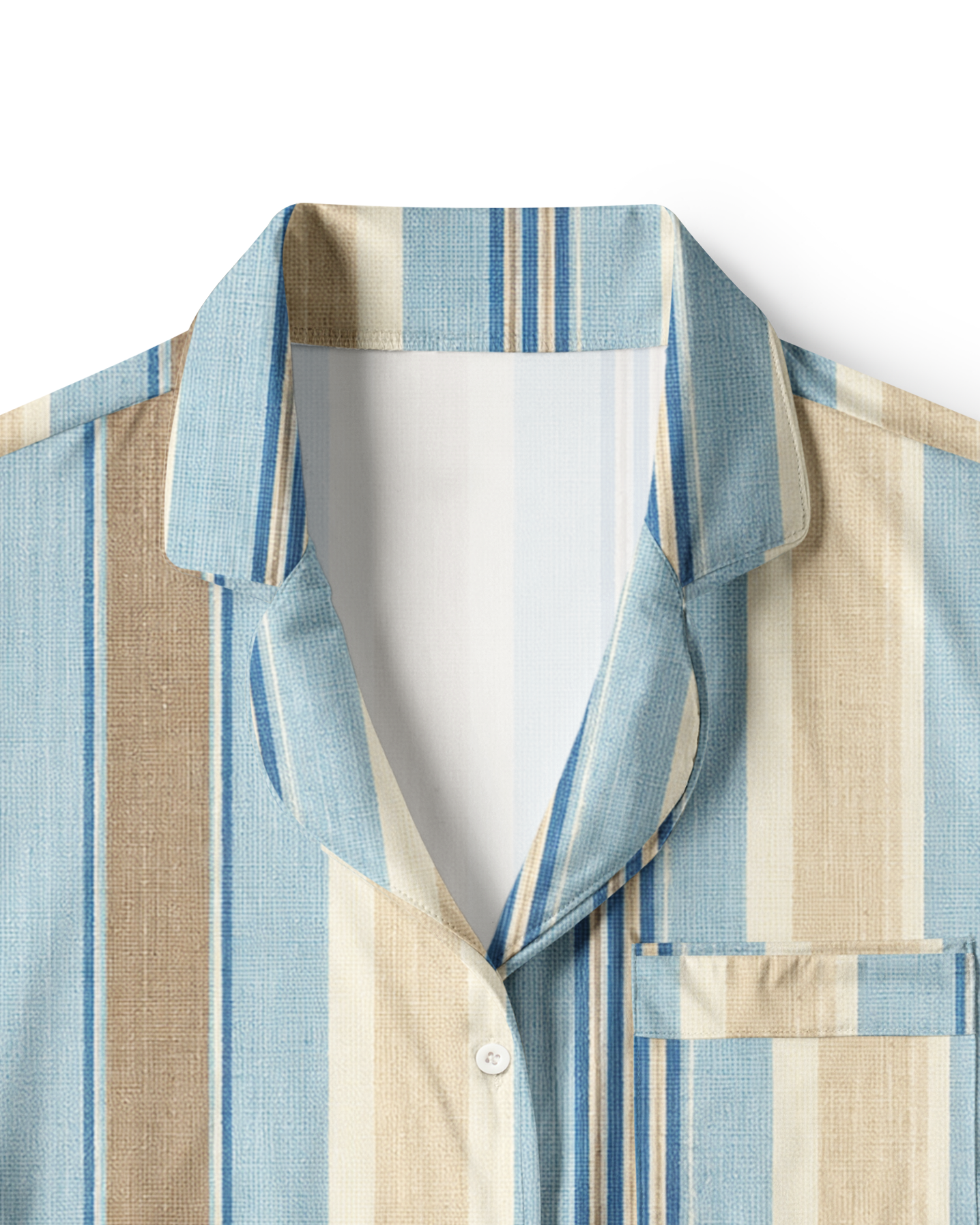 TheRetroTee Coastal Linen Stripe Vintage Pajama Set