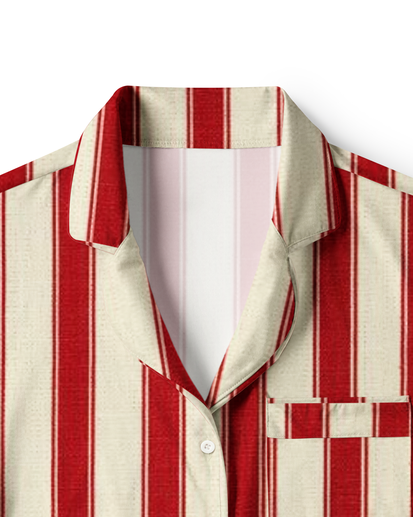 TheRetroTee Cream Crimson Stripe Vintage Pajama Set