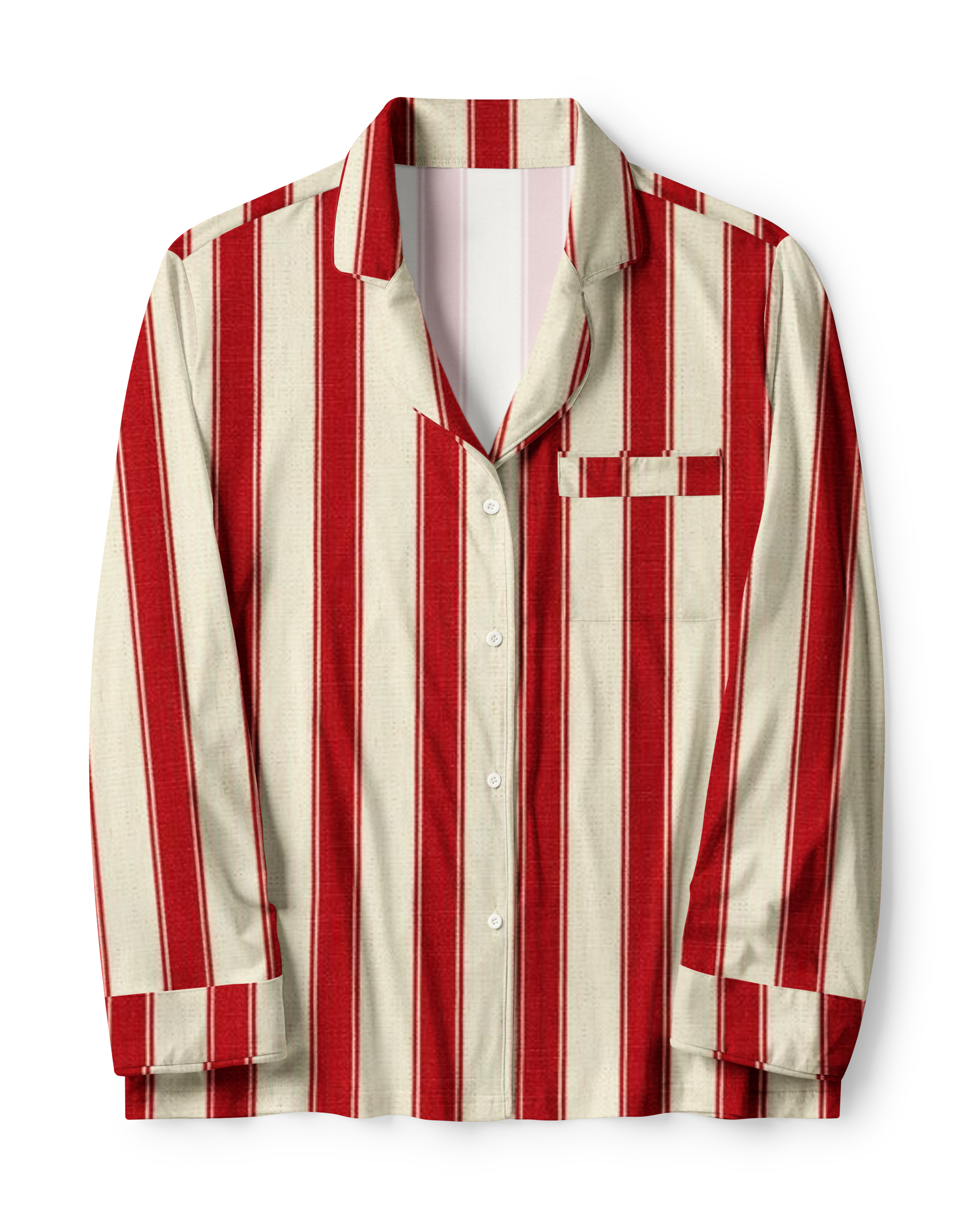 TheRetroTee Cream Crimson Stripe Vintage Pajama Set