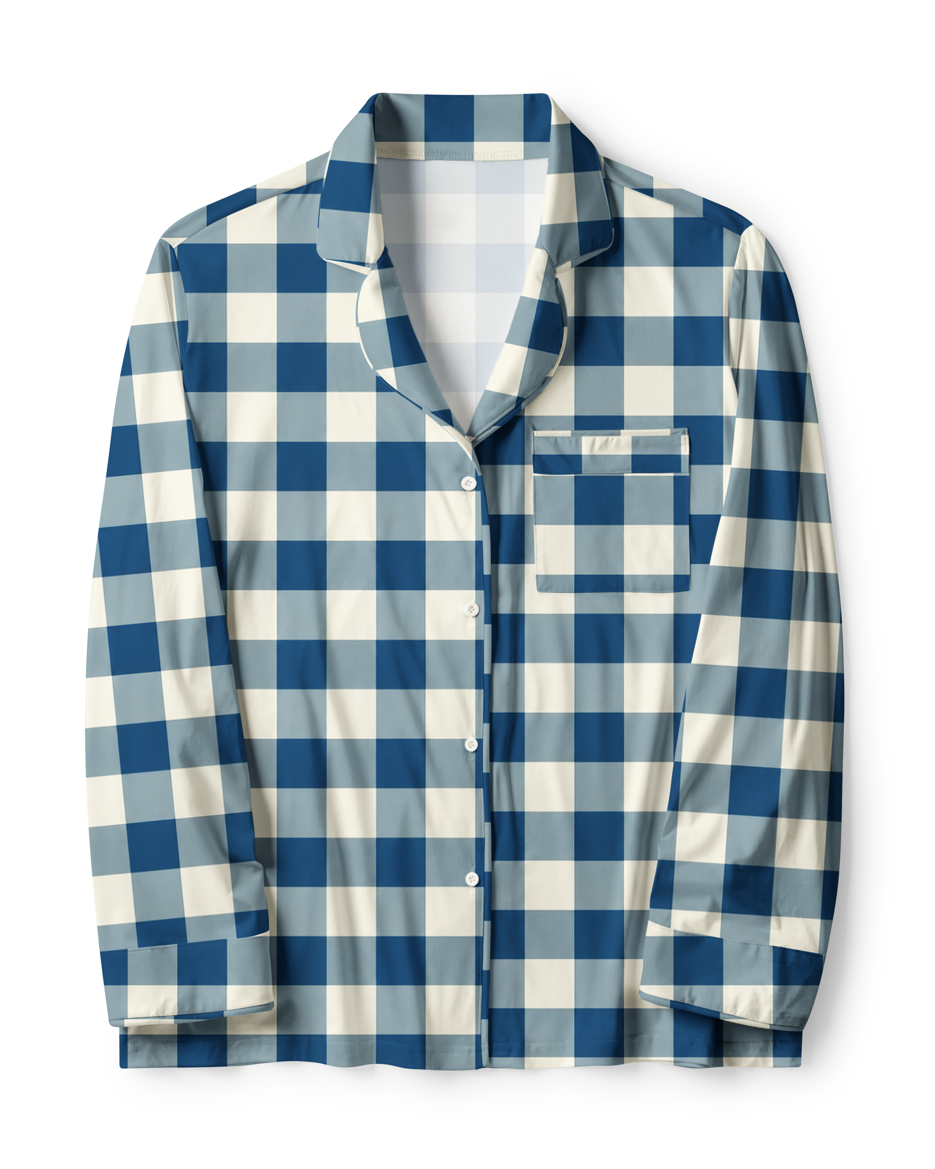 TheRetroTee Denim Vichy Plaid Vintage Pajama Set