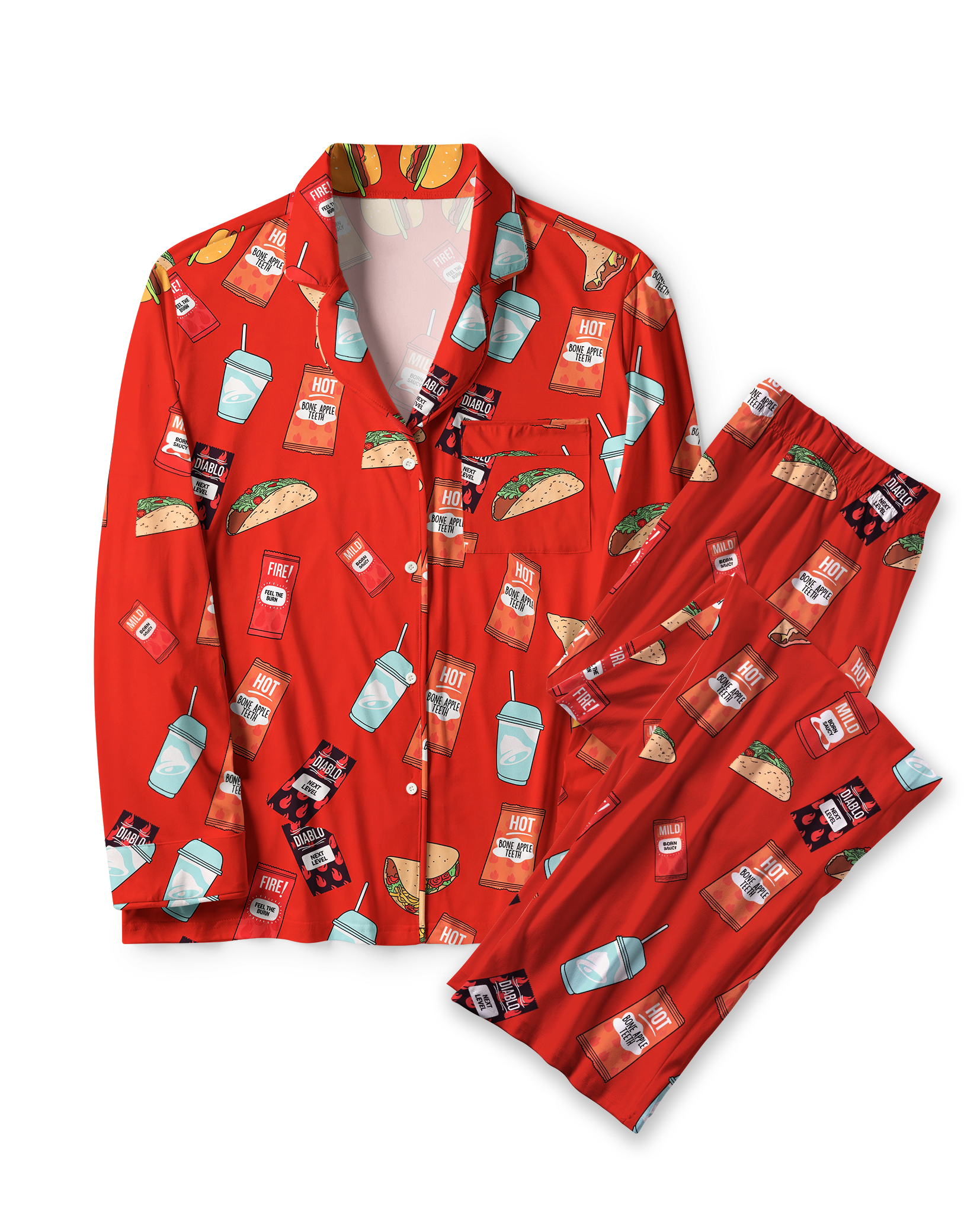 TheRetroTee Taco Spicy Feast Vintage Pajama Set